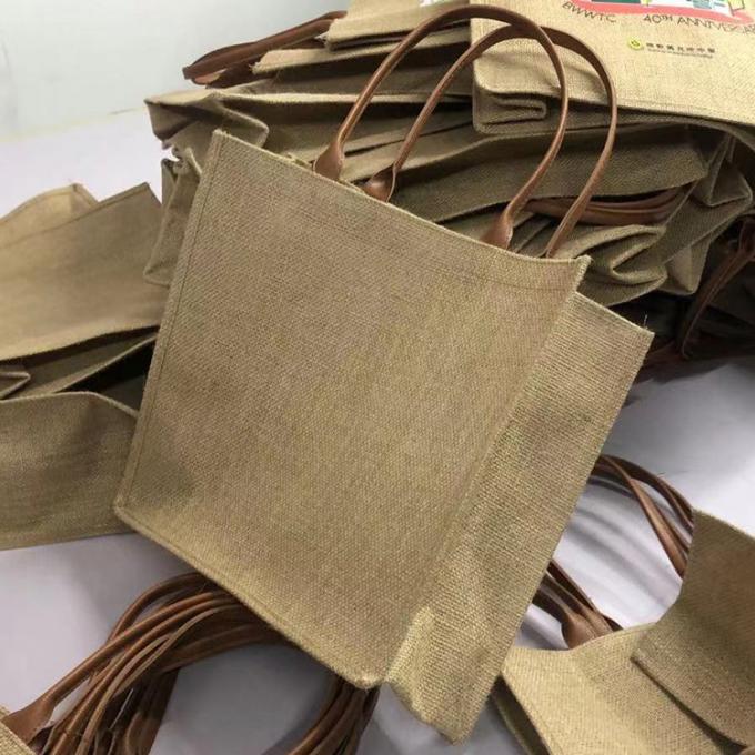 Bolso impermeable directo del almuerzo de las compras del yute del cáñamo de las bolsas de asas de la fábrica hecho en el precio bajo de China