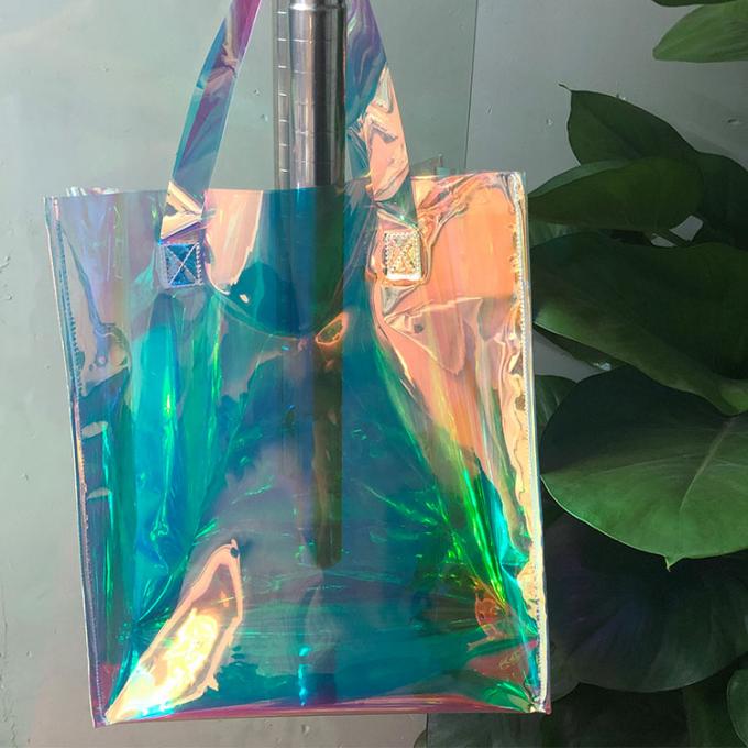 Las bolsas de asas reutilizables transparentes impermeables directas del bolso de compras del PVC de la fábrica