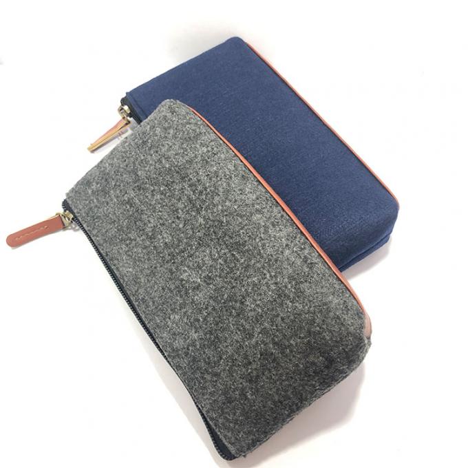 el viaje de la moda sentía el bolso cosmético de la cartera del dinero del maquillaje del lápiz del bolso del caso
