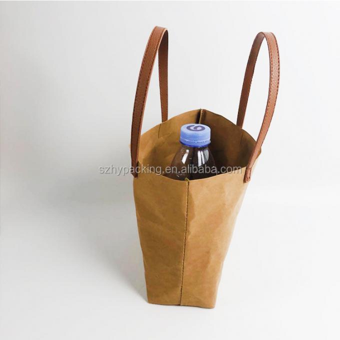 La bolsa de asas de papel lavable del almuerzo del envasado de alimentos de Kraft del nuevo del diseño material de encargo de la moda nuevo