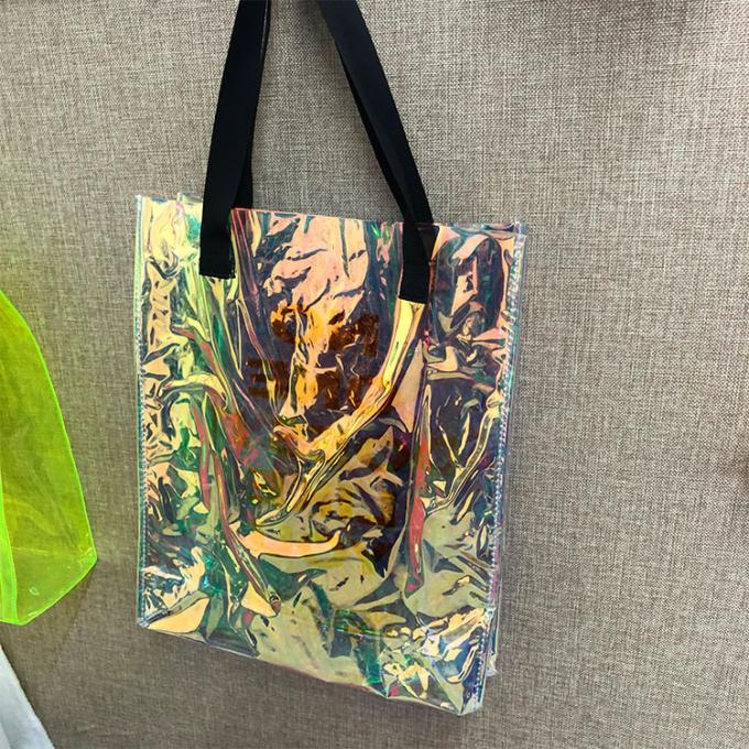 bolso que hace compras de 2014 de las mujeres de la moda del holograma del laser del pvc de la playa mujeres olográficas al por mayor del totalizador