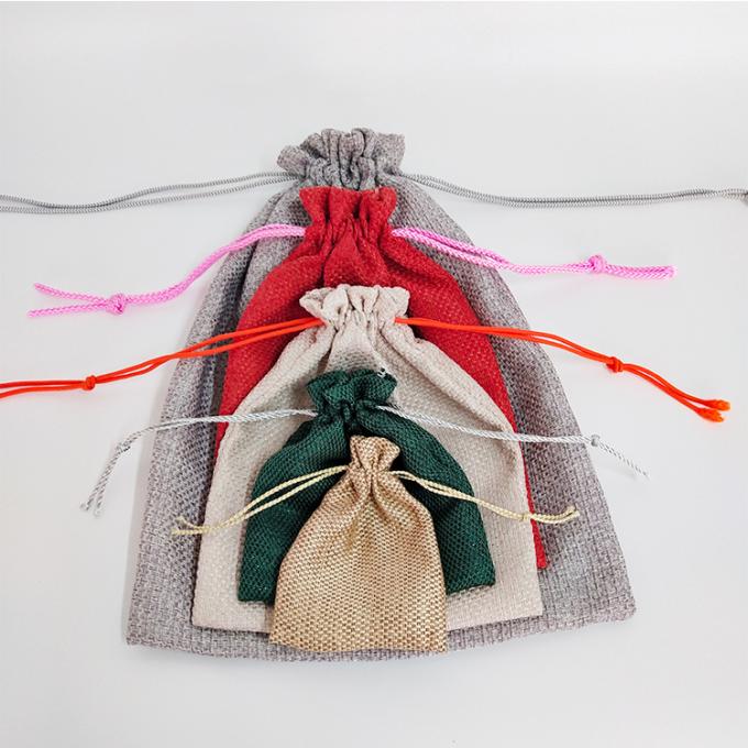 bolsos de secuencia de lino de la lona de algodón de la fábrica del terciopelo del yute colorido de encargo del satén con la sola secuencia del doble de la secuencia