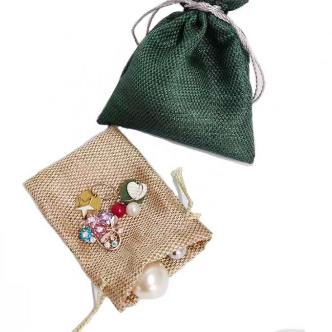 bolsos de secuencia de lino de la lona de algodón de la fábrica del terciopelo del yute colorido de encargo del satén con la sola secuencia del doble de la secuencia