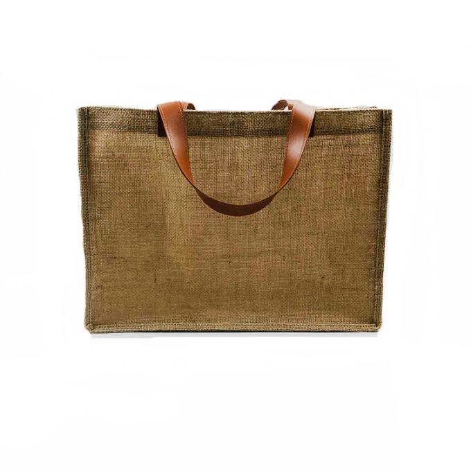 Bolso de lino orgánico respetuoso del medio ambiente al por mayor de la manija de la playa de la arpillera de las compras del yute del cáñamo de la promoción del cubo de encargo de la moda