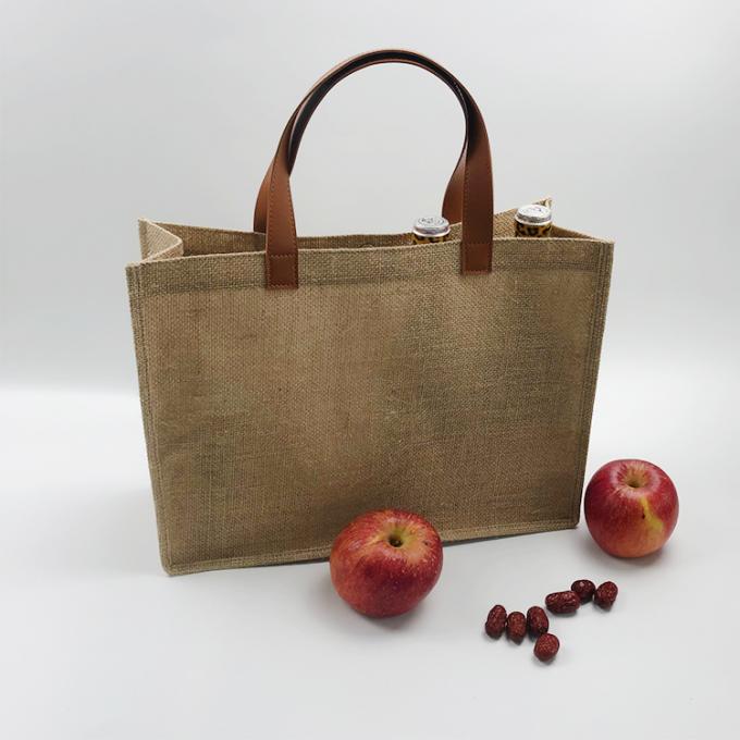 Bolso de lino orgánico respetuoso del medio ambiente al por mayor de la manija de la playa de la arpillera de las compras del yute del cáñamo de la promoción del cubo de encargo de la moda